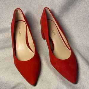 Essex Lane Scarlet Red Leather Heels. Size 8
